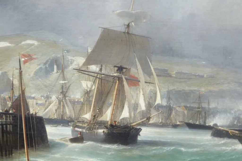 Julius Hintz - Dover harbour and castle (zoomed)